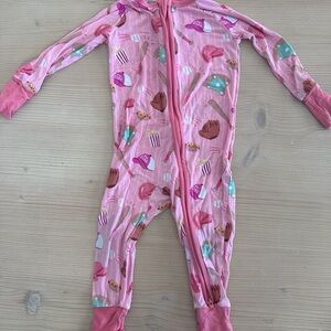 Little Sleepies Pink Baseball Kids Footie